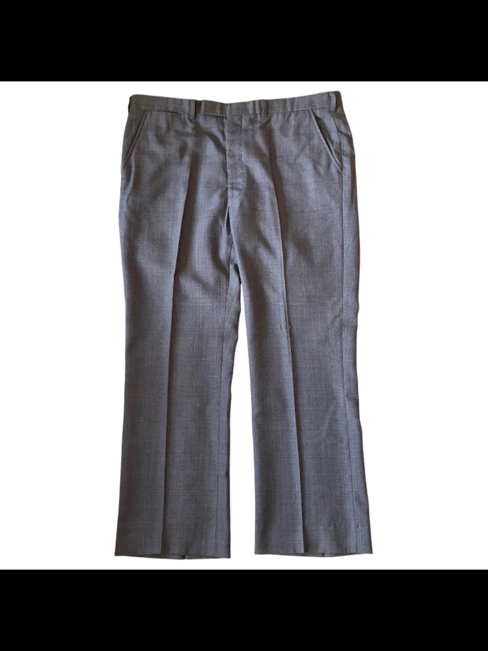 VTG Men’s Relaxed Loose Gray Blue Window Pane Pleated Dress Pants 39x29 9.5” Leg
